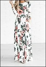 Preself-Floral-Printed-Long-Maxi-Dress-New-Women-Crew-Neck-Fashion-3-4-Sleeve-Plus-Size