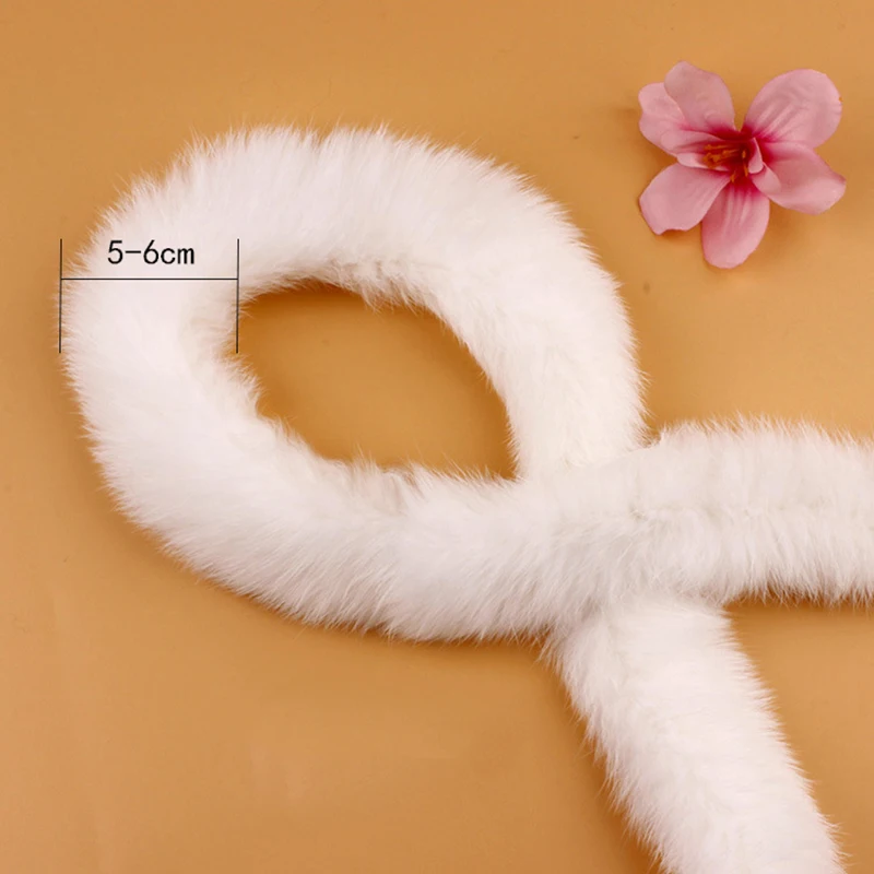 Fur Fabric-1m Natural Rabbit Fur Ribbon Tapes for DIY Apparel Sewing and Home Decoration