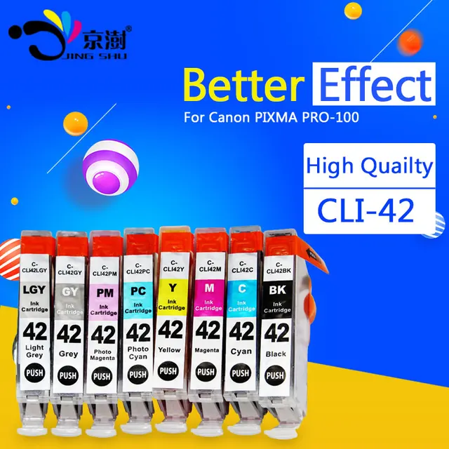 8pcs/set CLI 42 CLI42 CLI 42 compatible ink cartridge for canon PIXMA PRO 100 Printer , with