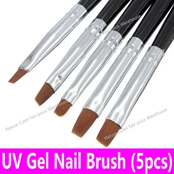 

5pcs 1set Acrylic UV GEL Brush Flat Painting Drawing Pen Nail Art Design Set Liner Polish Builder Tool Kit Size 2# 4# 6# 8# 10#