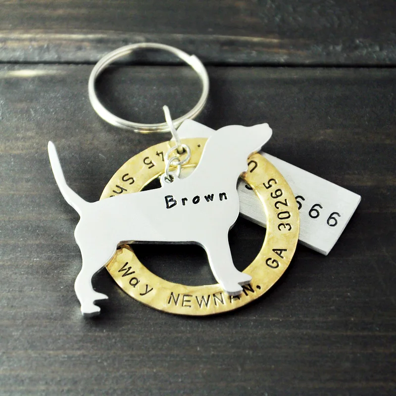 

Beagle Dog Tag, Personalized Dog Tag, Pet ID Tag Hand Stamped, Pet Jewelry, Customized Name and Phone Number & Address