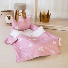 Детская кровать переносная люлька складная детская кроватка новорожденный уход сон кровать открытый малыш 90*55*15 см мультфильм печать 2 шт./компл. BXX005