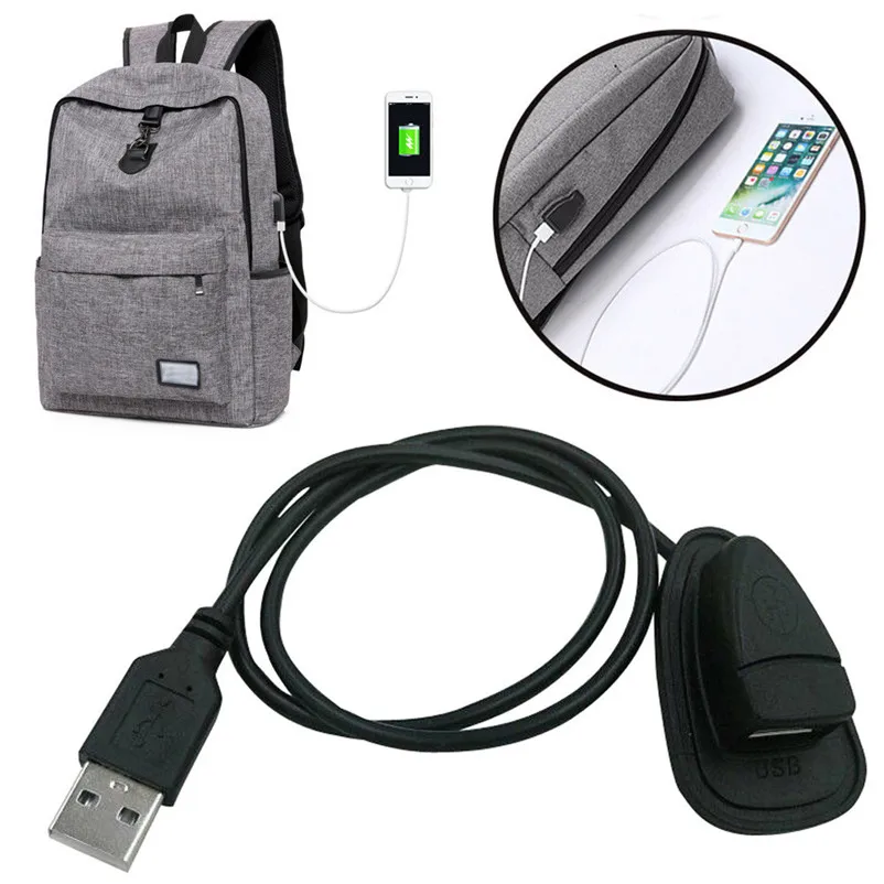 USB interface Black Backpack External USB Charging Interface Adapter Charging Cable Camping Equipment Outdoor Tools #4A31 (5)