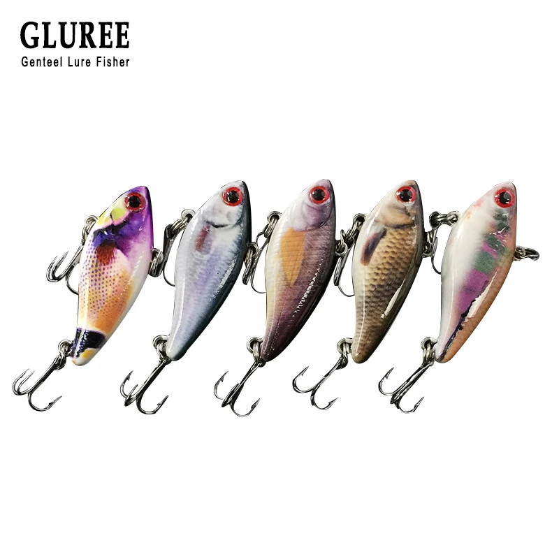

GLUREE 5Pcs/Lot Plastic Mini VIB Fishing Lure 4cm 3.5g Hard Bait Artificial Bait Crankbait Wobbers Carp Fishing Tackle
