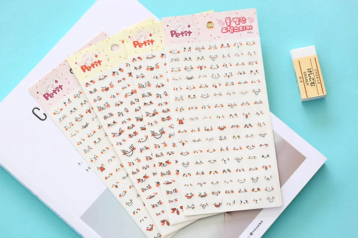 

Cute expression pvc Transparent Organizer Calendar Diary Book Planner Sticker Scrapbook Decoration papeleria sale