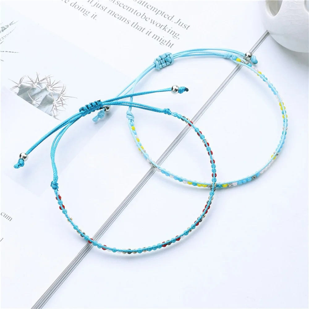 

Bohemian Sead Beaded Wax Rope Handmade Braided Bracelet Woven Friendship Jewelry