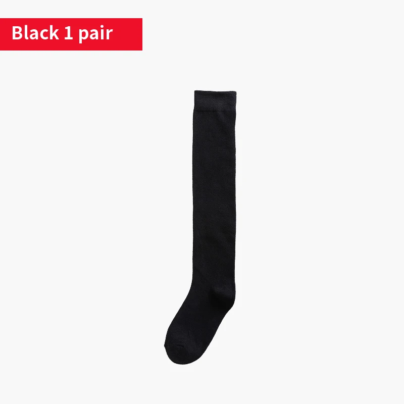 Sexy Medias Long Cotton Socks Women japanese Knee Thigh High Knee Stockings For Ladies Girls Warm Knee Socks Women - Color: Black