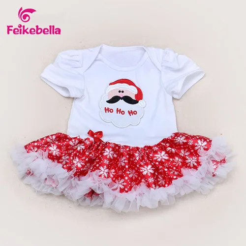 Рождественское платье для маленьких девочек хлопковая одежда для малышей с Санта-Клаусом детское праздничное бальное платье платья принцессы для малышей Костюм для младенцев Vestidos - Цвет: baby dress A