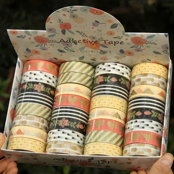 

32 pcs/Lot Tree heart color flower washi tape 15mm masking tapes stickers album phone diary book decoration Stationery FJ467