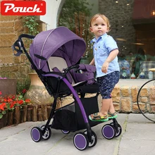 Pouch ultra-light baby trolley folding portable two-way push winter and summer strollers