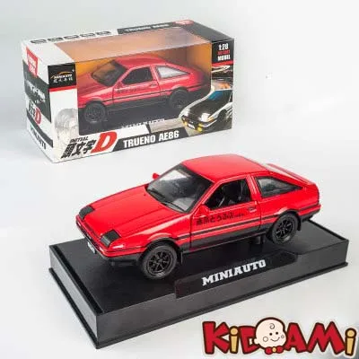 KIDAMI 1:28 Сплав оттягивающийся под давлением AE86 модель автомобиля MINIAUTO день детей Подарки Форсаж Miniatura звуковой светильник - Цвет: Red