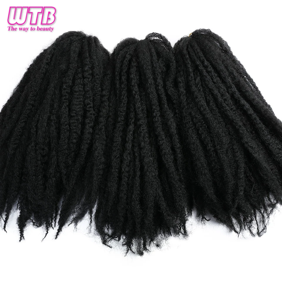 

WTB Afro Kinky Curly Braiding Hair Crochet Twist Marley Braids Hair Extension Synthetic Black Brown Crochet Braids