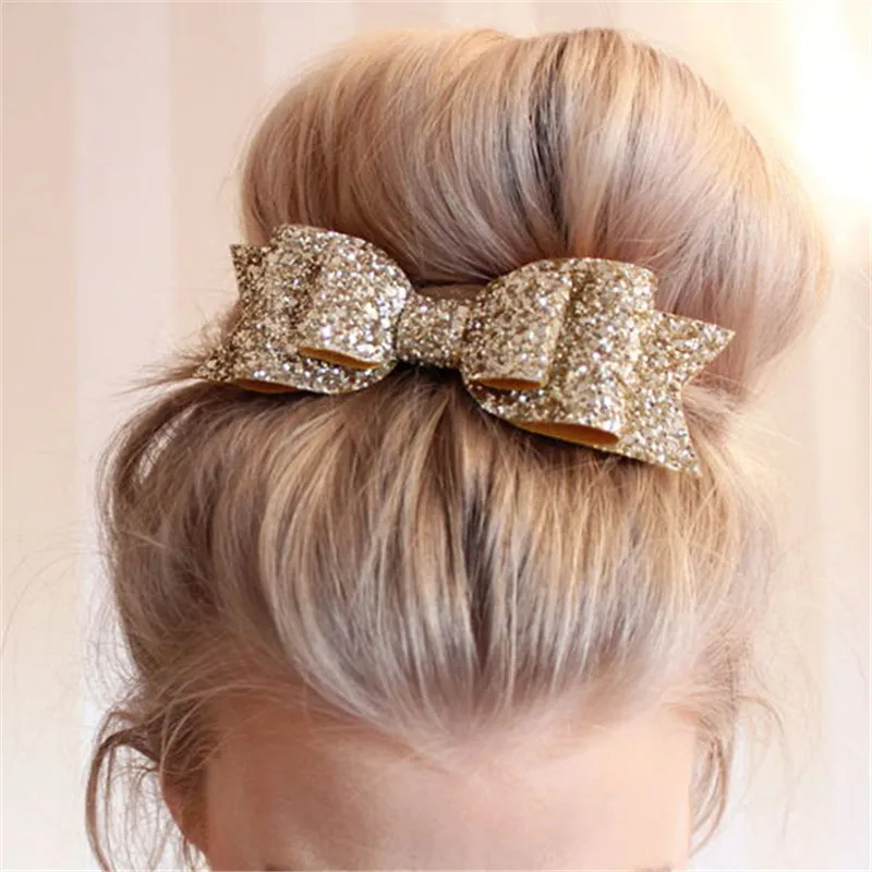 1 или 2 шт. блеск завязки узлом для девочек Блестки для волос луки блестящие для волос детские шпильки вечерние аксессуары для волос