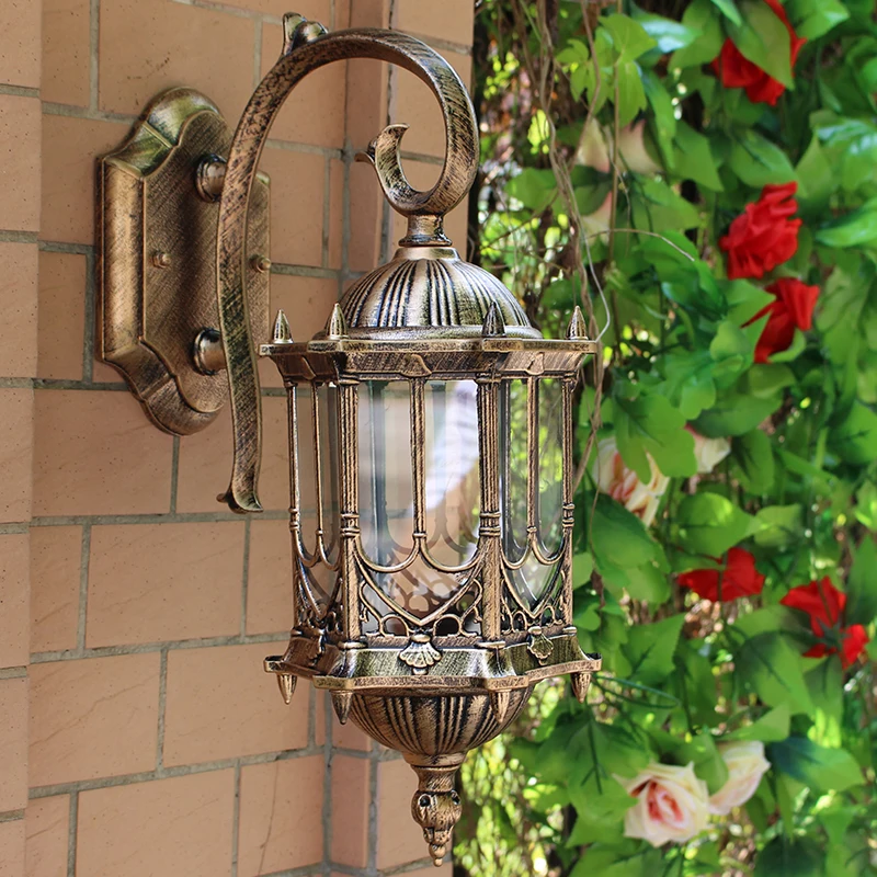 Европейский уличный настенный светильник, непромокаемый светильник для виллы и сада, Светильники для двора, настенное бра, Ретро декоративный светильник