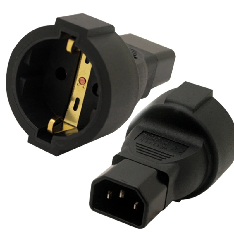 

10 pcs Power Plug Adapter, IEC 320 C14 Male to 3Pin European Female Power Adapter For PDU UPS