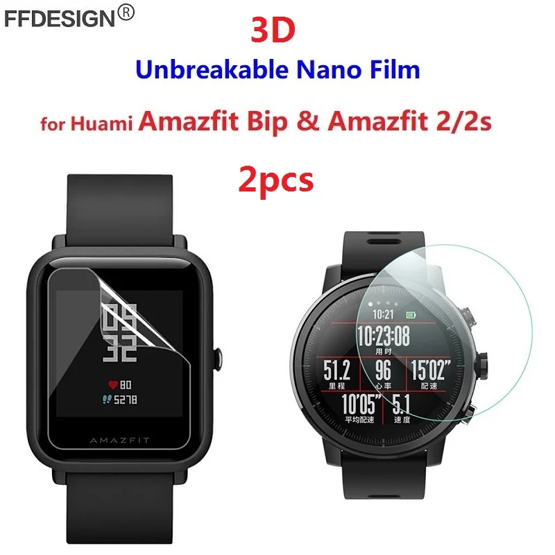2 шт Nano полное покрытие протектор экрана для Xiaomi Huami Amazfit Stratos 2s Bip защитная пленка