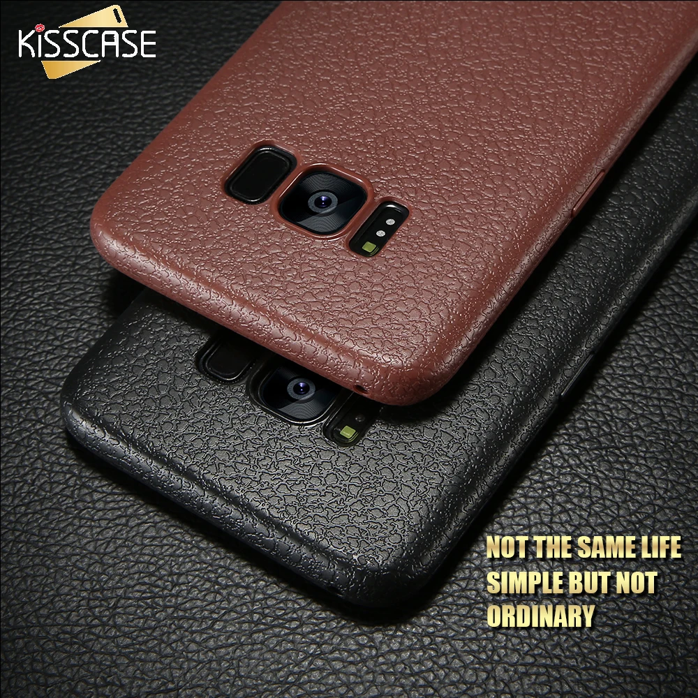 KISSCASE ultratenké měkké pouzdra pro Samsung Galaxy S9 S8 Plus Note 9 Case Retro PU Kožené silikonové pouzdra pro Samsung S9 S8 Case
