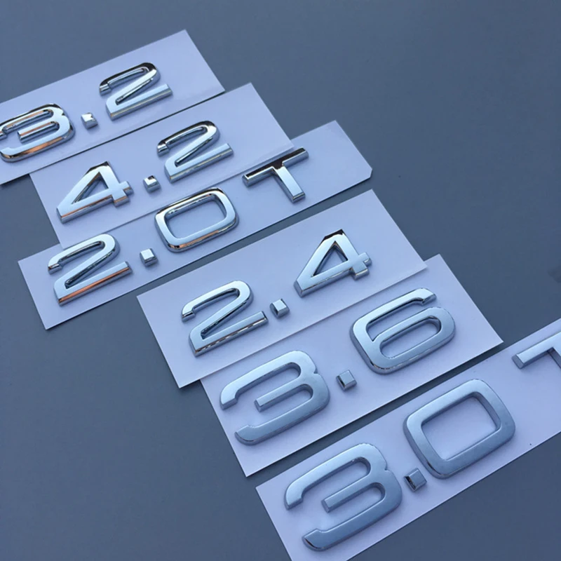 1,8 т 2,0 2,4 3,0 Т 3,2 3,6 4,2 A3 A4 A5 A6L A7 A8L Q3 Q5 Q7 одежда с буквами и цифрами, хромированная эмблема багажник автомобиля Ёмкость Знак логотипа Стикеры
