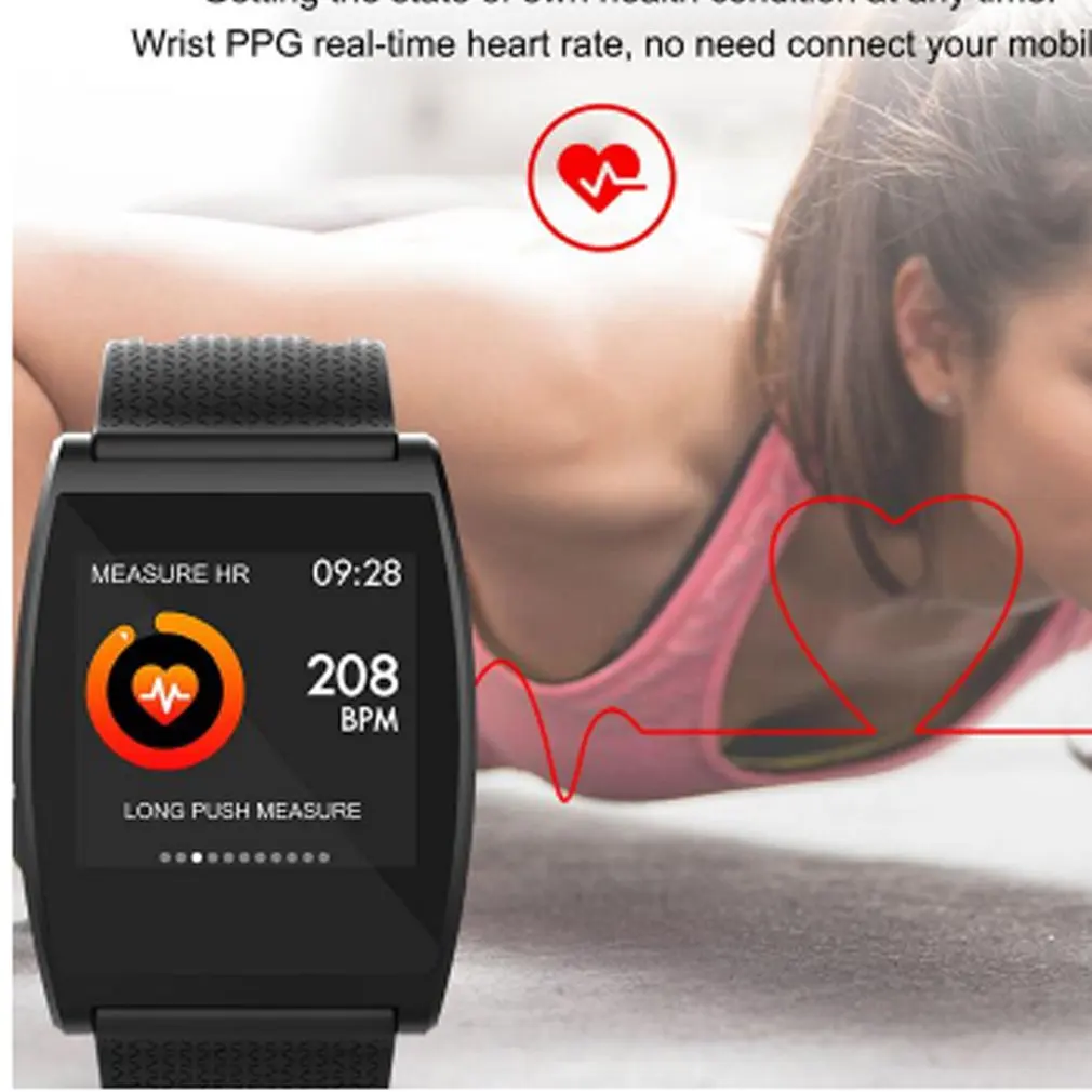 

TF9 Blood Pressure Monitor Smart Bracelet Heart Rate Monitor Smart Fitness Countdown Stopwatch IP67 Waterproof men watch