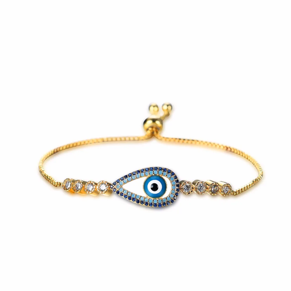 Women Men Turkish jewelry Bracelet Gold Color Copper Turkey Evil Eye