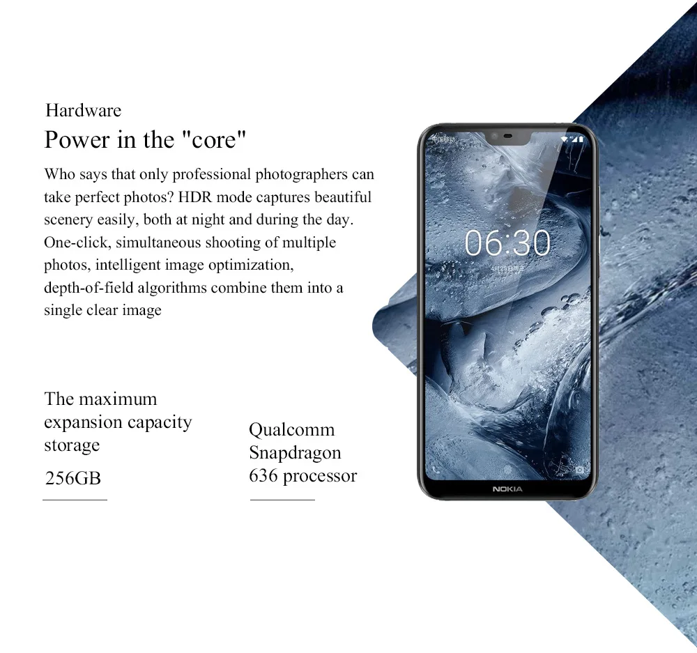 Мобильный телефон Nokia X6 Android 5,8 дюймов 18:9 FHD+ Восьмиядерный процессор Snapdragon 636 3060 мАч 16,0 Мп+ 5,0 МП камера отпечаток пальца ID смартфон