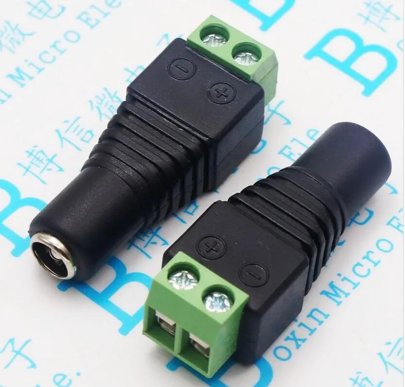

New 100pcs CCTV Camera 5.5 x 2.1mm DC Power Cable Female Plug Connector Adapter Jack 5.5*2.1mm