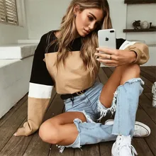 Новые осенние зимние Базовые Футболки женские свитшоты