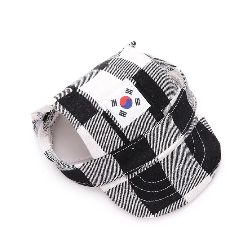 Fashion Plaid Pets Cap Hat Dog Cat Headband Summer Outdoor Headdress Costumes Hair Band Sun Hat Festival Cat Dog Band 40JA11 (7)