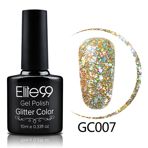 GC007 Elite99 10 мл Полупостоянный Блестящий УФ лак для ногтей с блестками Гель для маникюра Гель-лак для полировки нужен УФ светодиодная лампа отверждения - Цвет: GC007