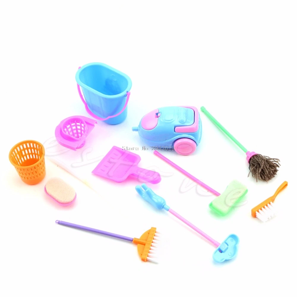 Set of 9Pcs Home Furniture Cleaner Furnishing Kit For Doll House