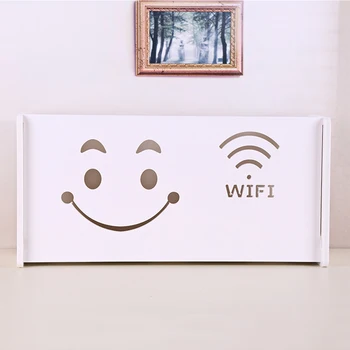 

WIFI Pattern Storage Box Container Wall Mounted Shelf Storage Rack with Smiling Face