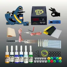 Стартовый набор татуировки 8 обмоток катушки машинка для татуировок 6 шт./компл. чернил Захваты для иглы Советы