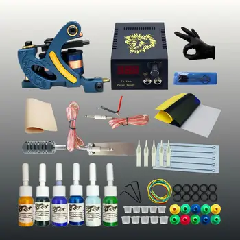 

Starter Tattoo Kit 8 Wrap Coils Gun Machines 6Pcs/Set Ink Grips Needles Tips