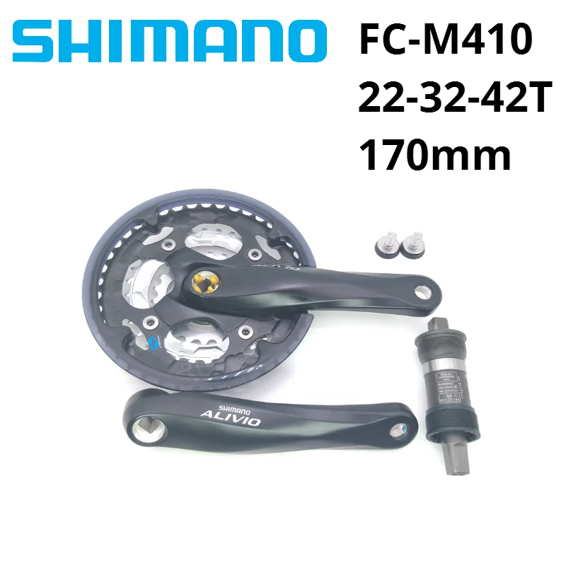 

Shimano Alivio FC-M410 bike crankset 8s 24s MYB bicycle Square crank set 42T 22-32-42T 170mm with UN26 Bottom Bracket