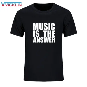 

MUSIC IS THE ANSWER PRINTED BLACK cotton leisure time T SHIRT NEW MENS TEE DANCE RAVE HOUSE T Shirt Tee Shirt Unisex