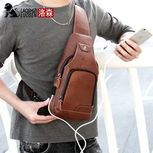 Мужская нагрудная сумка из натуральной кожи, Новая повседневная сумка с принтом Льва на одно плечо, дорожные нагрудные сумки, мужские маленькие однотонные нагрудные сумки