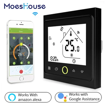 

WiFi Thermostat Temperature Controller LCD Touch Screen Backlight for Water floor Heating Works with Alexa Google Home 3A
