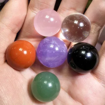 

2cm Crystal Marbels 100% Natural Magic Mineral Sphere for Rare Stone Collection DIY Jewlery Jade Sphere 5 Pieces