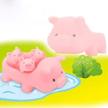 4 In 1 Soft Cute Pink Pig Toy Family Bath Toys Mummy & Baby Rubber Race Squeaky Pig Kid Game Toys Squeezing Call Rubber for Kids 4 In 1 Soft Cute Pink Pig Toy Family Bath Toys Mummy & Baby Rubber Race Squeaky Pig Kid Game Toys Squeezing Call Rubber for Kids