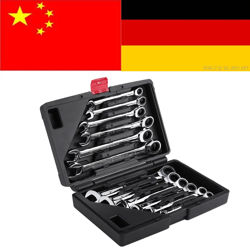 

12Pcs/Set Steel Auto Flexible Head Sleeve Combination Tool Ratchet Handle Wrench Spanner Set of Hardware Car Repair Hand Tools