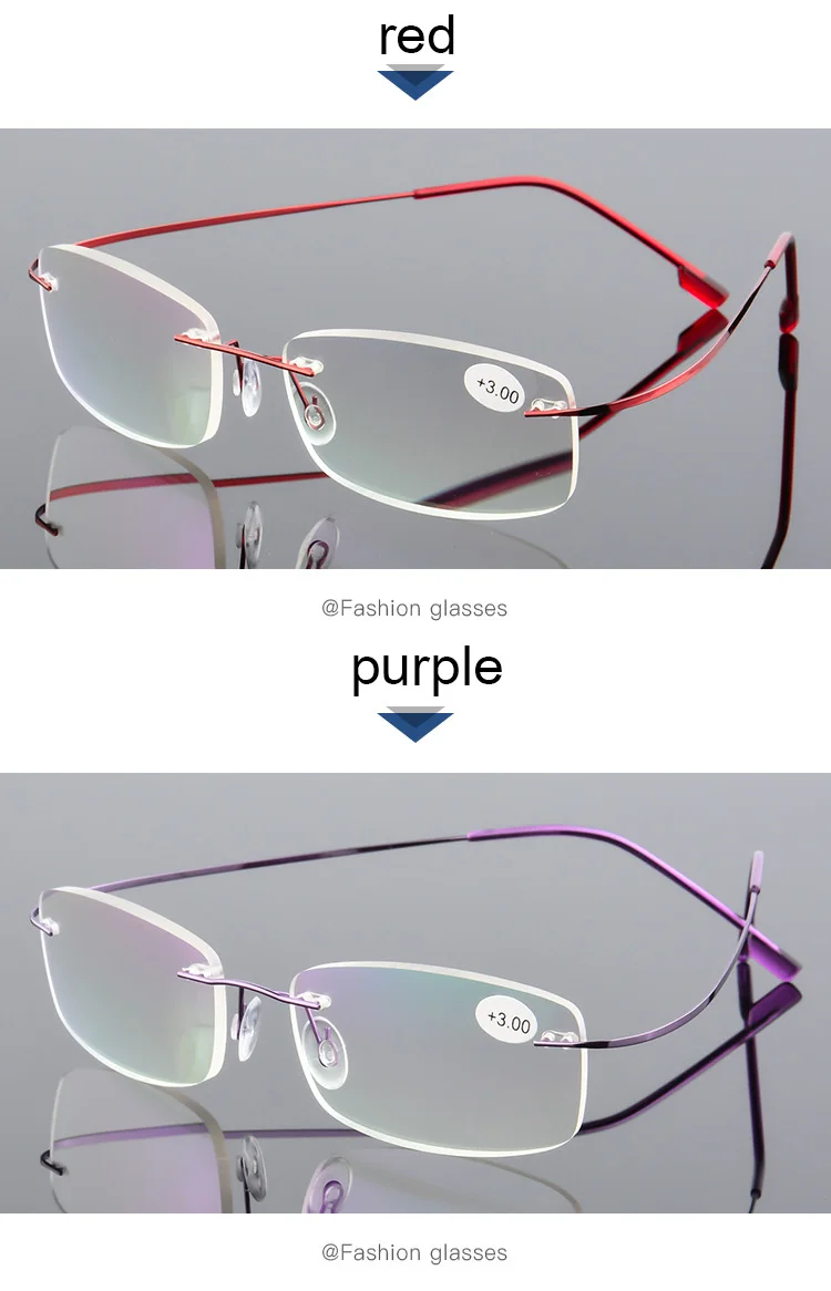 Ультра-светильник без оправы очки для чтения для мужчин и женщин HD линзы дальнозоркости мужские очки диоптрий+ 1,0+ 1,5+ 2,0+ 2,5+ 3,0+ 3,5+ 4,0+ Q0
