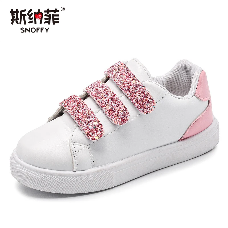 

Children's shoes 2018 spring new wild white shoes Korean fashion sequins casual shoes