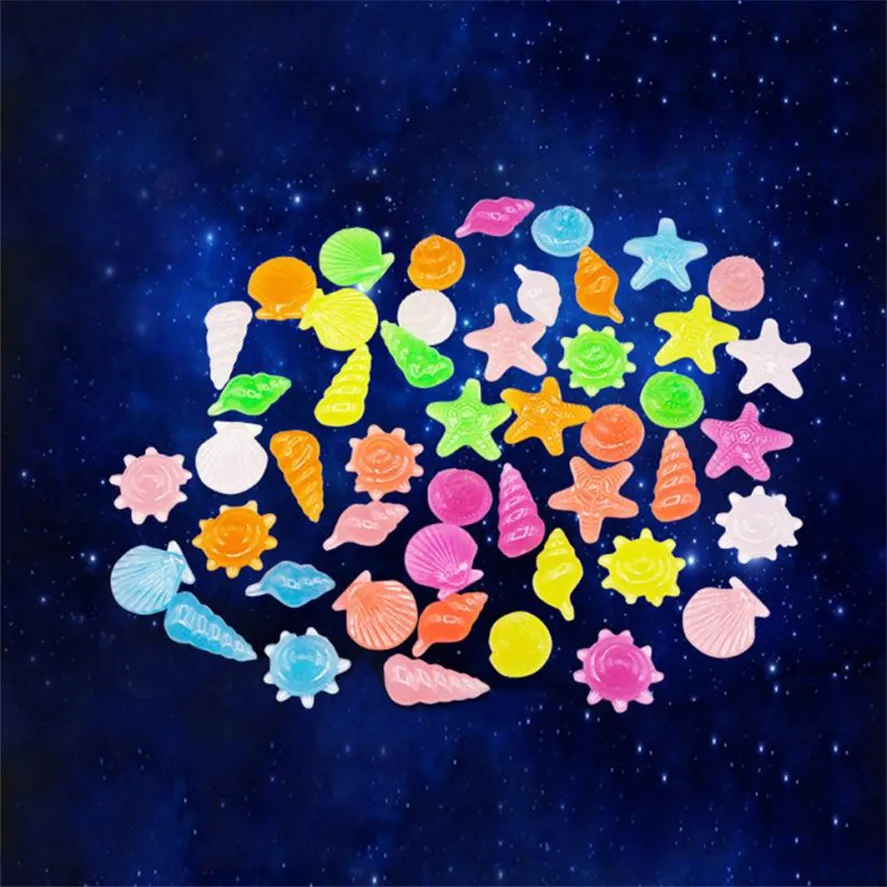 

10PCS Creative Luminous Fish Tank Resin Conch Shell Stone Decoration Stone Aquarium Fish Tank Decoration Stone 40