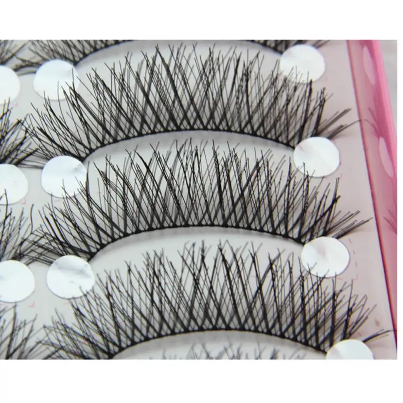 

10 Pairs Fashion False Eyelashes Natural Handmade Long False Black Eyelashes Makeup Cilios Posticos