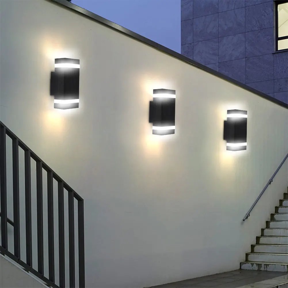 Lâmpadas de Parede Levou ao ar Moderno à Prova Levou Livre Interior Parede Sconce d' Água Branco Quente 2 Gu10 Lâmpada 14 w - 12 À Prova D' Água Branco Quente Branco
