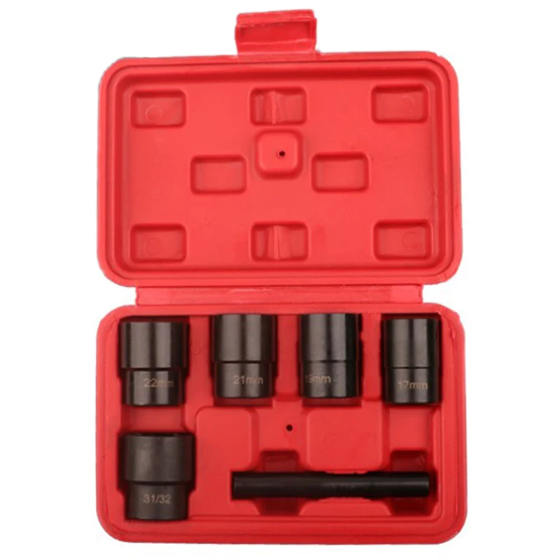 

6-Piece Nut Bolt Extractor 17Mm-31/32 Sleeve Extractor Locking Wheel Nut Removers Damaged Rounded Bolt Hand Operated Tools