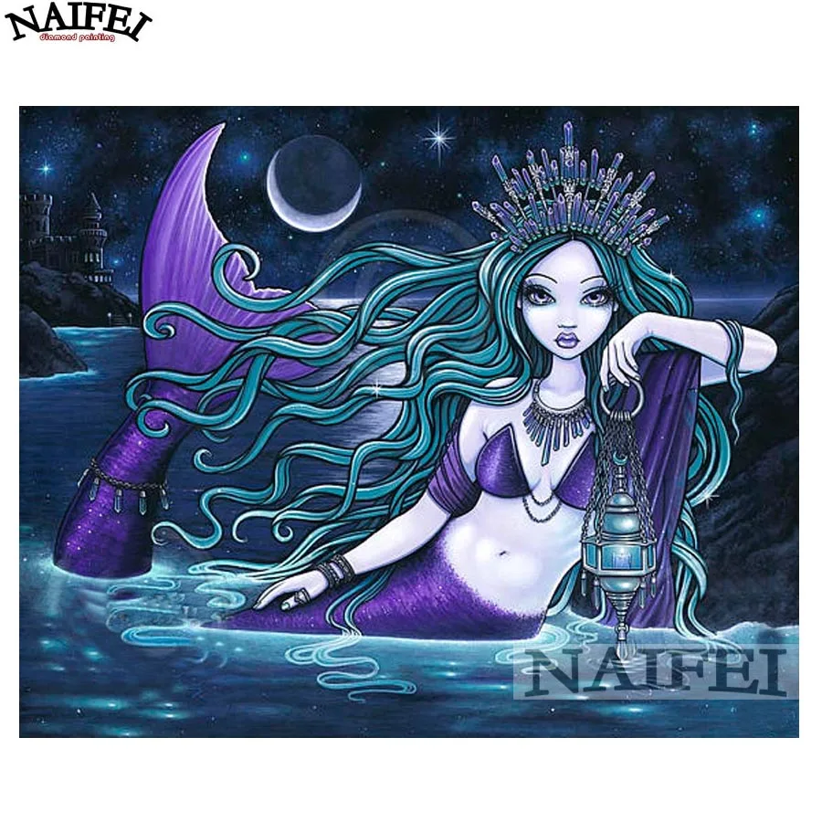 

DIY 5D Diamond Painting Ocean Mermaid Home Decor Needlework Craft Gift Full Square 3d Diamond Embroidery Cross Stitch Kits