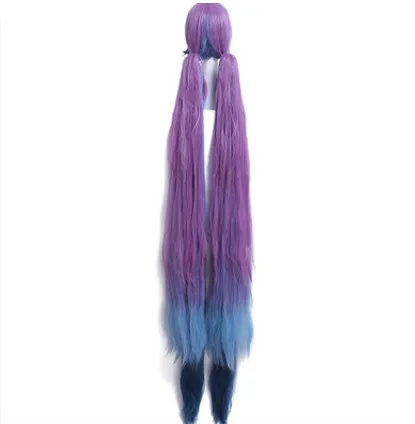 Длинные фиолетовые синие волосы Аниме прямые волосы для женщин Хэллоуин косплей маскарад Вечерние волосы