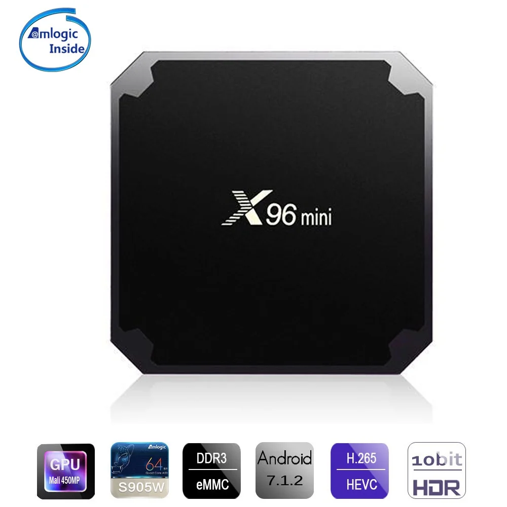 

X96 mini Android 7.1.2 TV Box 2G RAM 16G ROM 64Bit Digital Player S905W 2.4GHz WiFi 4K HDMI 2.0 Supports Miracast/ Airplay/DLNA