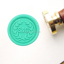 Персонализированные инициалы с венком воск печать штамп-пользовательский 2 инициалы воск Stamp-свадьба сургучные печати-Монограмма воск печать-двойной инициалы